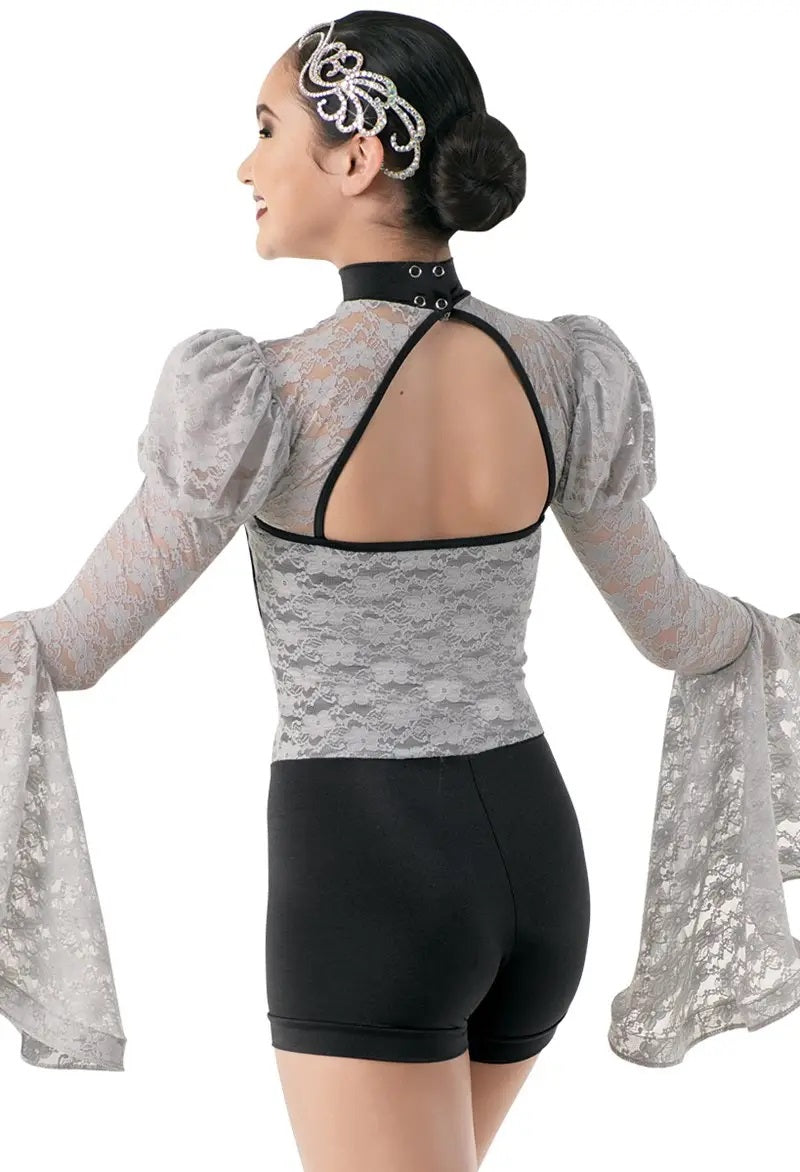 Pre-Owned Costume Weissman  10765 Small Adult Gray Unitard Lyrical
