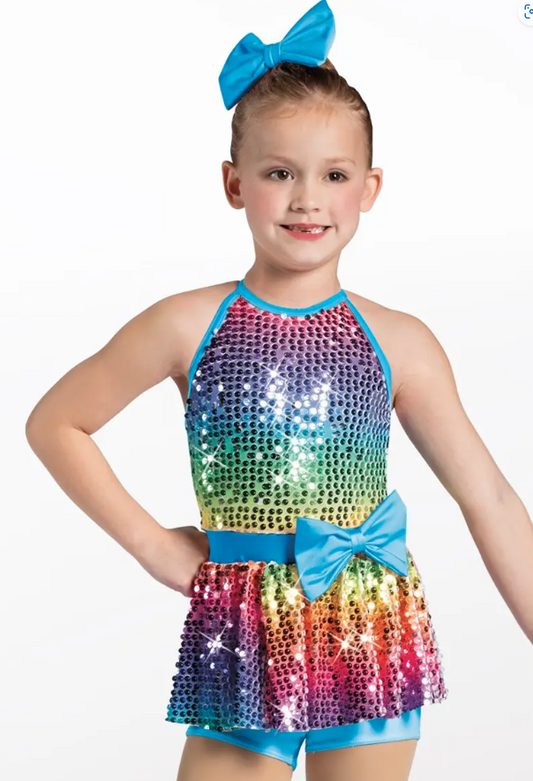 Pre-Owned Costume Weissman  13094 Small Child Rainbow Sparkle jazz Baton Sequins