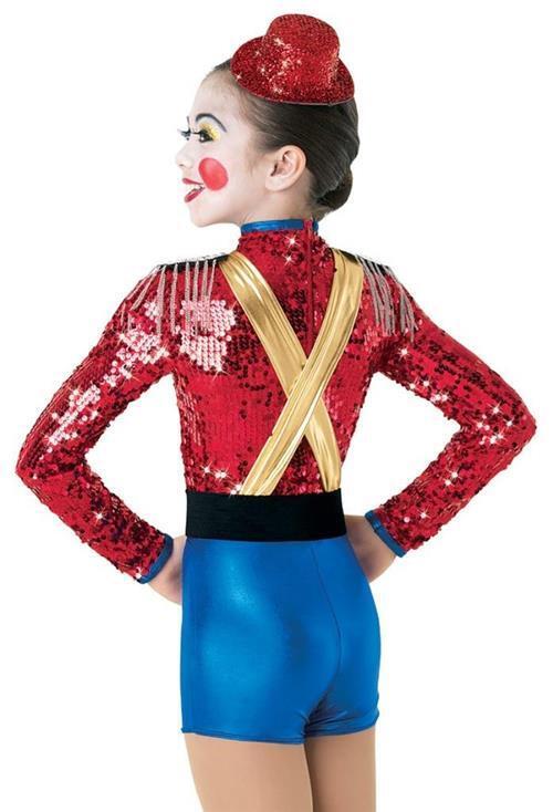 Pre-Owned Costume Weissman 8735 Large Adult Red Unitard Jazz Sequin Soldier