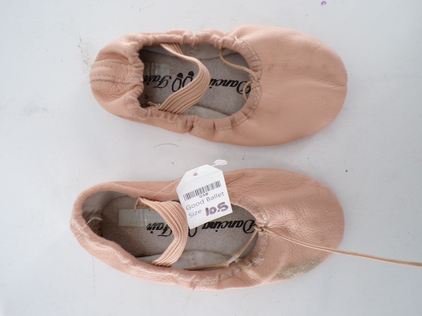 Pre-Owned Ballet Shoes Dancing Fair Little Kid 10.5D Tie Drawstring Leather Single Strap Full Sole