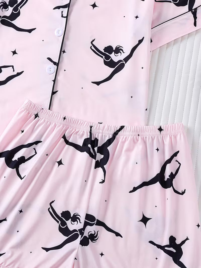 New Pajama Sets Top and Shorts Dancer Print
