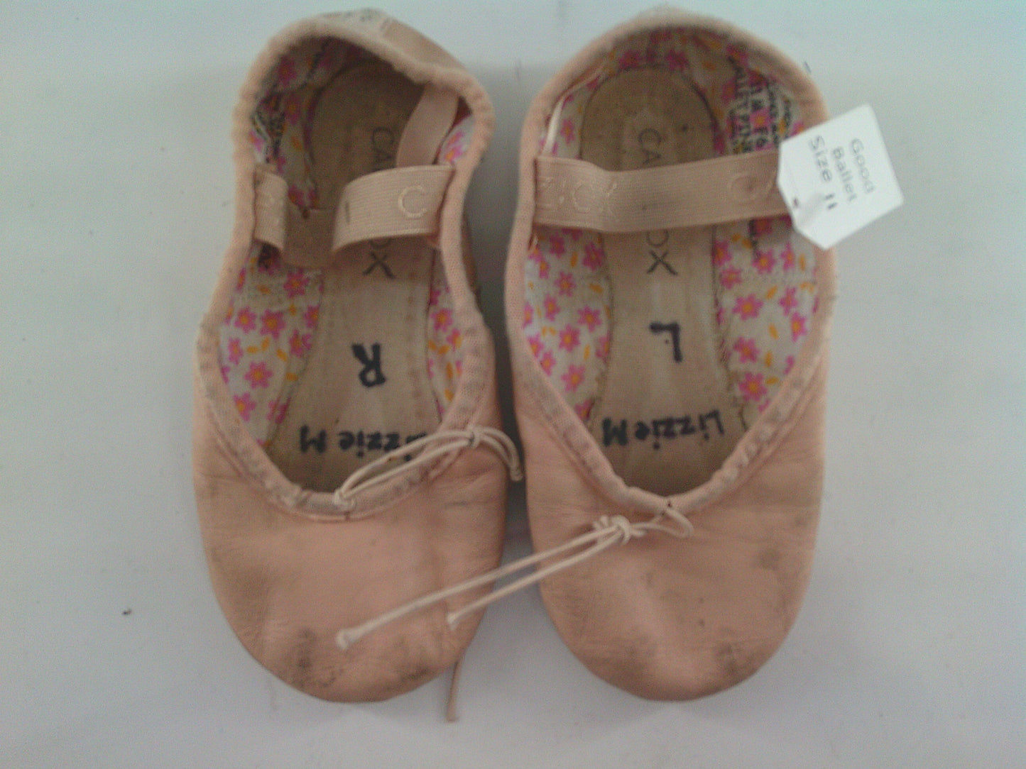 Pre-Owned Ballet Shoes Capezio Little Kids 11M Tie Drawstring Leather Single Strap Full Sole
