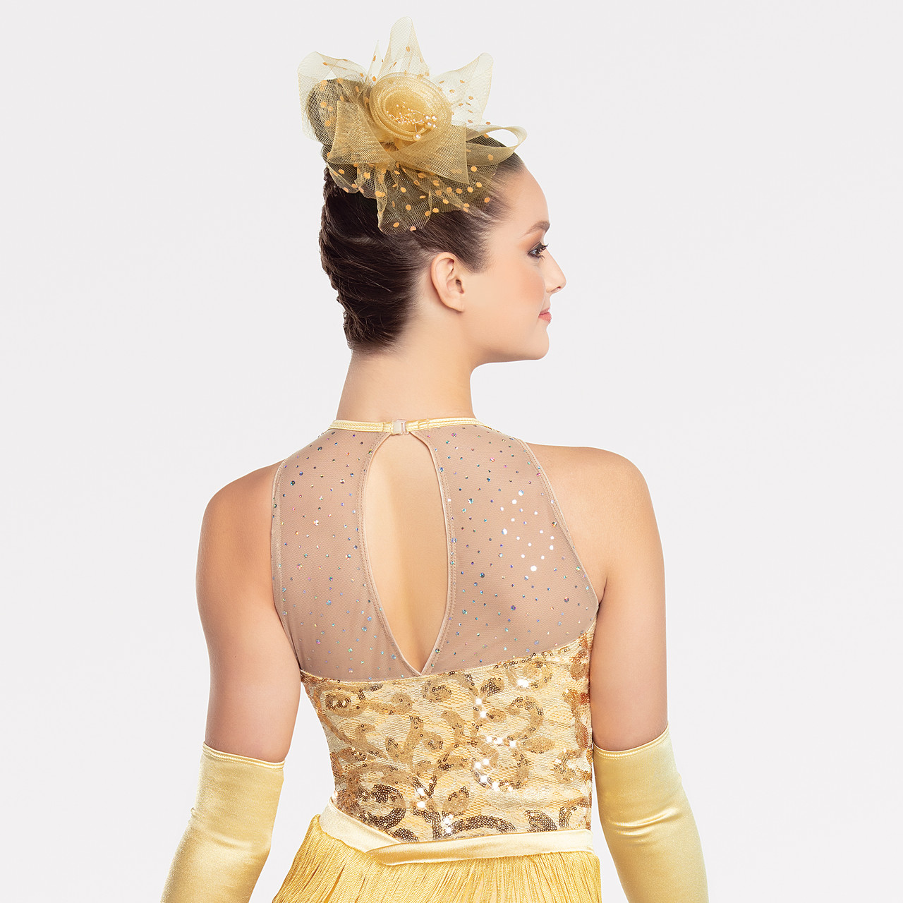 Pre-Owned Costume Revolution  RC21571 Medium Adult Gold Fringe Jazz Sequin Rockette