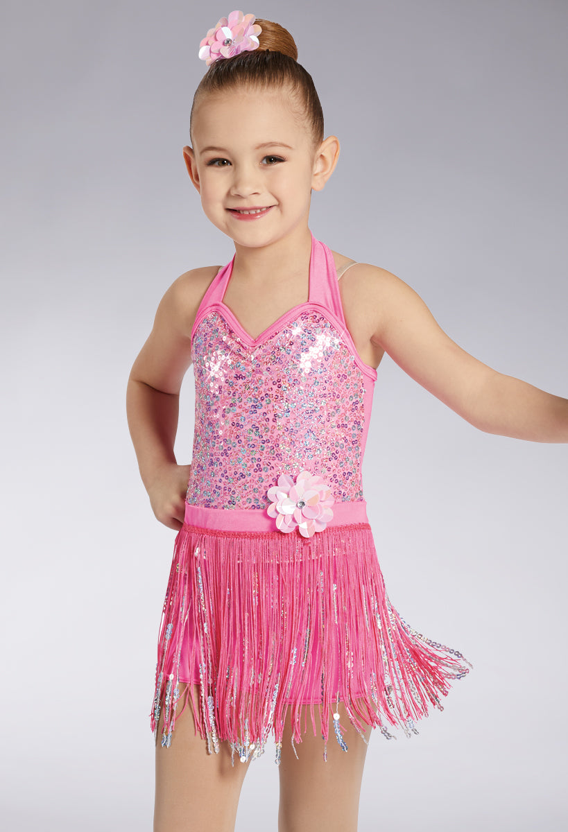 Pre-Owned Costume Weissman  12796 XXL Child Pink Unitard Jazz Acro Sequin