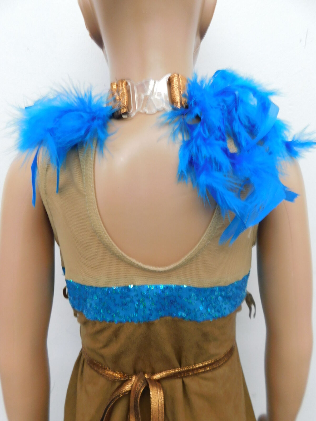 Pre-Owned Costume AWCT  15788 Small Child Brown Blue  Indian Jazz Pocahontas