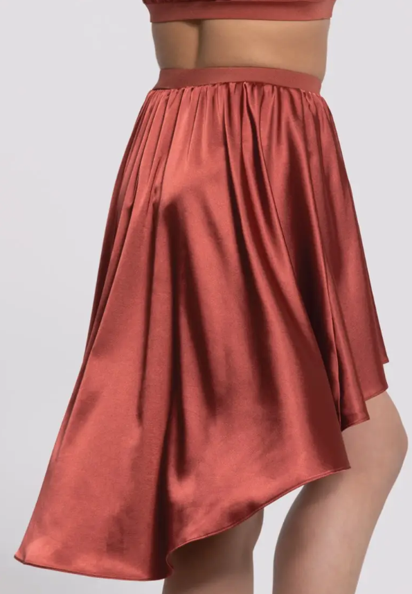 Pre-Owned Costume Hi-Low Skirt Weissman  S13808 Large Adult Burgundy Full Skirt Contemporary