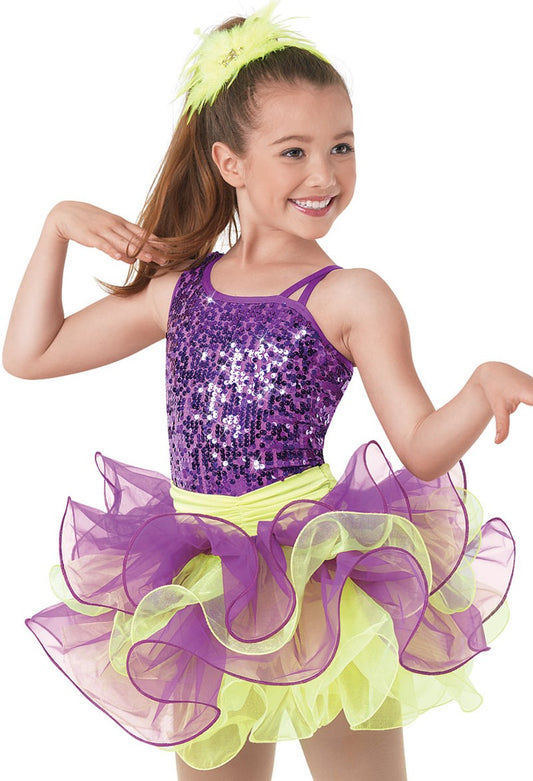 Pre-Owned Costume Weissman  8763 Small Adult Purple Tutu Jazz Sequin