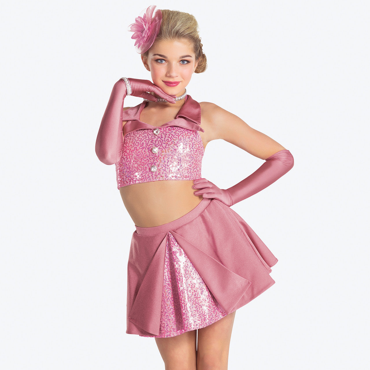 Pre-Owned Costume Revolution  RC21008 Medium Child Light Pink 2 pc Jazz Sequin