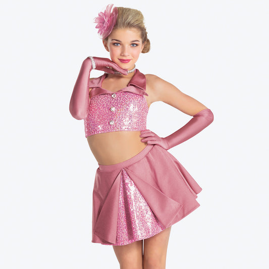 Pre-Owned Costume Revolution  RC21008 Medium Child Light Pink 2 pc Jazz Sequin
