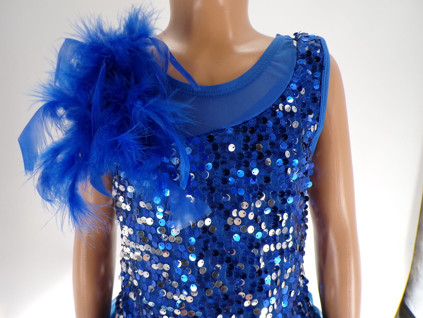 Pre-Owned Costume Wish Come True  D8409 Medium Child Blue  Jazz Sequins