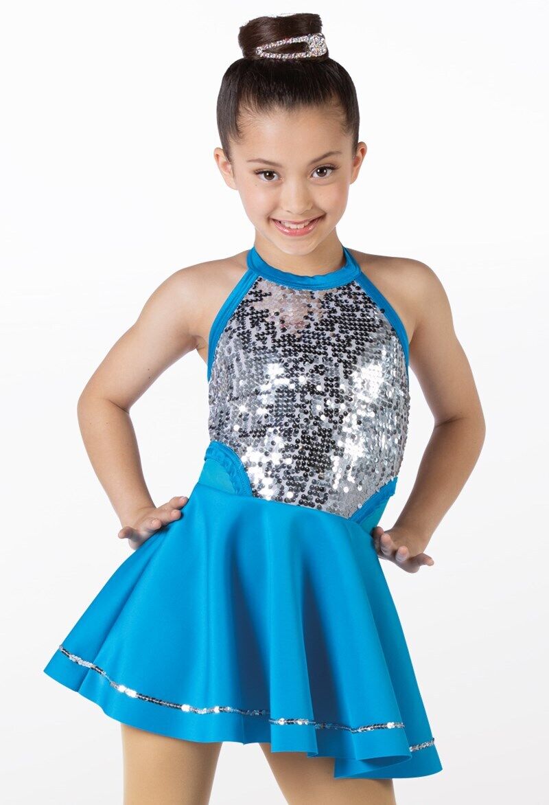 Pre-Owned Costume Weissman  14169 Intermediate Child Blue Dress Jazz Baton