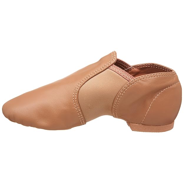 New Jazz Shoes Capezio CG15 Adult Caramel Suntan and Black Split Sole Stretch Slip On