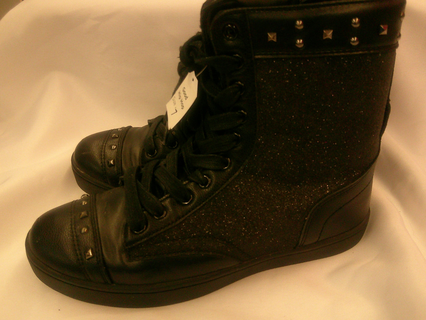 Pre-Owned  Shoes Pastry Adult 7M High Top Glitter Pleather Zipper