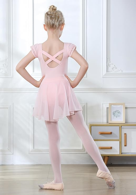 Pre-Owned Leotard Dress Flutter Sleeve Lt Pink XL Child Skirt Ballet Tap