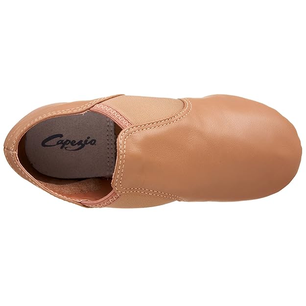 New Jazz Shoes Capezio CG15 Adult Caramel Suntan and Black Split Sole Stretch Slip On