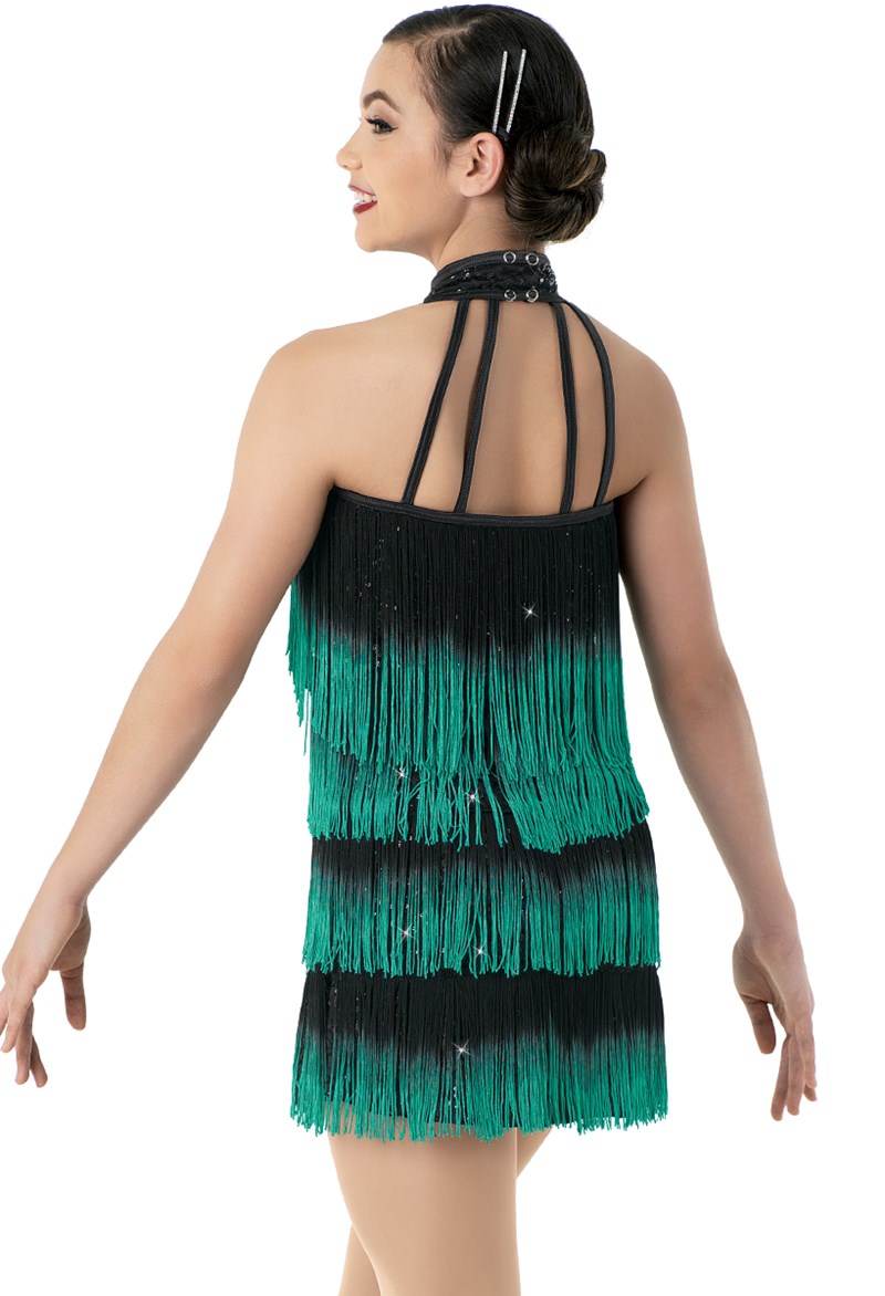 Pre-Owned Costume Weissman  10450 Small Adult Red Fringe Jazz Latin Sequin