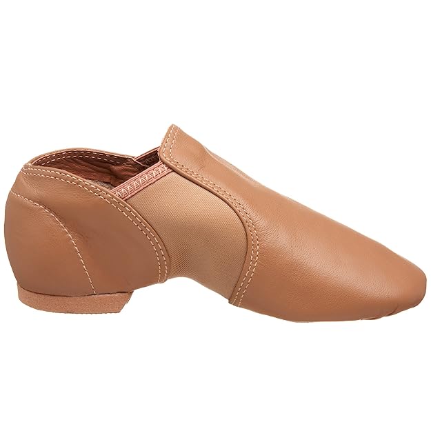 New Jazz Shoes Capezio CG15 Adult Caramel Suntan and Black Split Sole Stretch Slip On