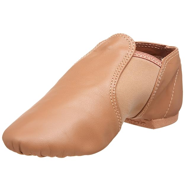 New Jazz Shoes Capezio CG15 Adult Caramel Suntan and Black Split Sole Stretch Slip On
