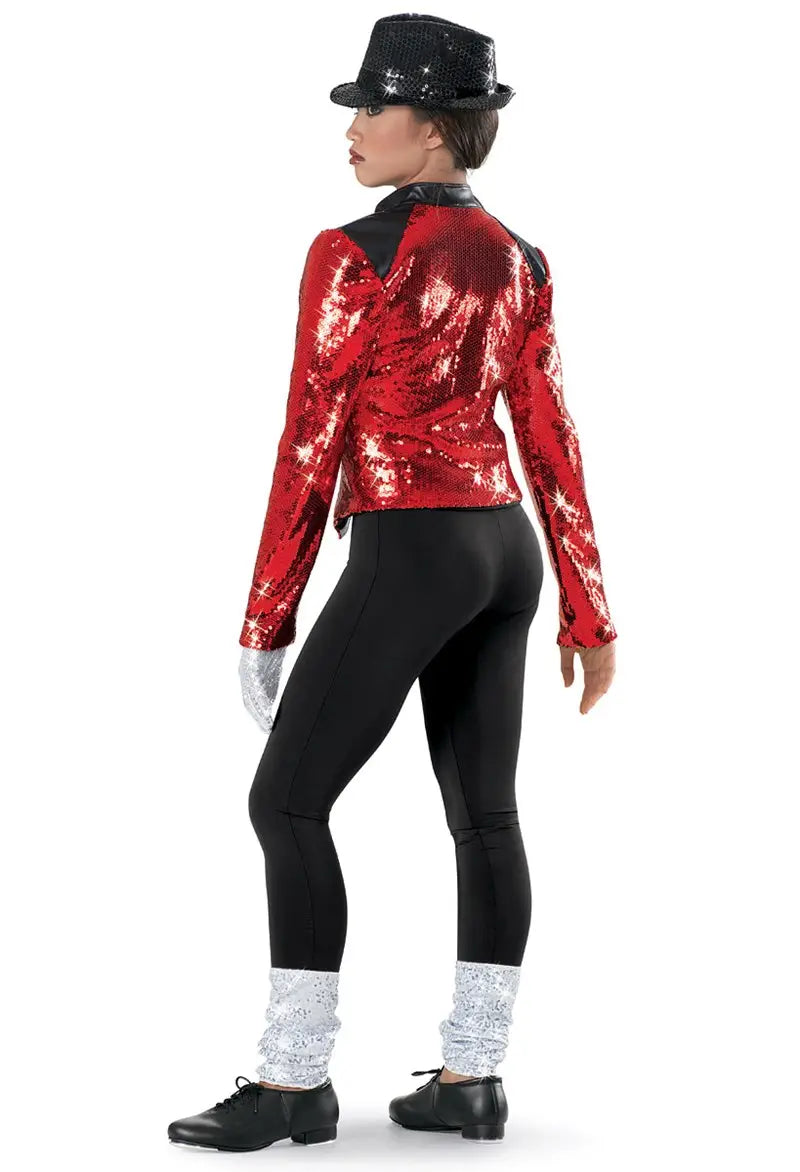 Pre-Owned Jacket Medium Adult Red Weissman 8288 Hip Hop Jazz Micheal Sequin