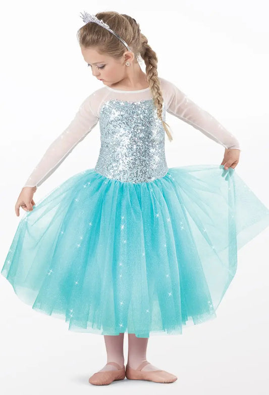 Pre-Owned Costume XL Child Blue Weissman 8322 Ballet Dress Up Musical Theater Sequin Dress