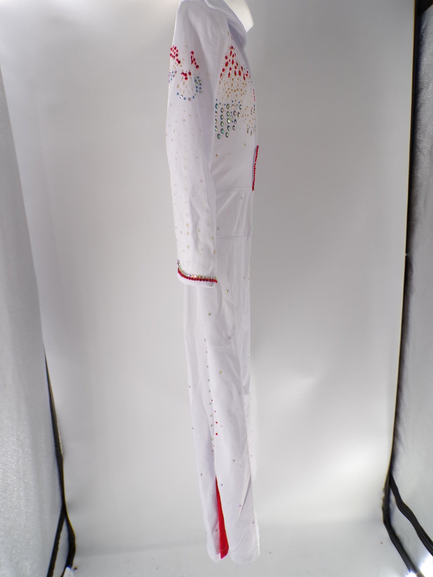 Pre-Owned Costume Elvis   Large Child White Jumpsuit Jazz Tap Rhinestones Elvis