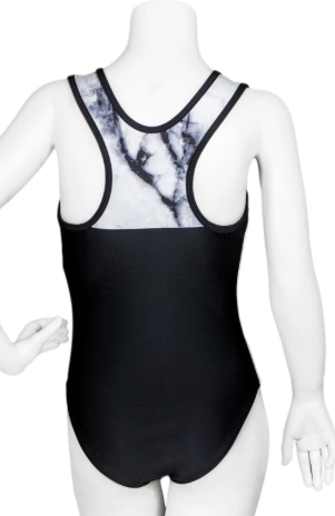 New Leotard Destira Marbulous Womens White Marble  Acro Tumbling