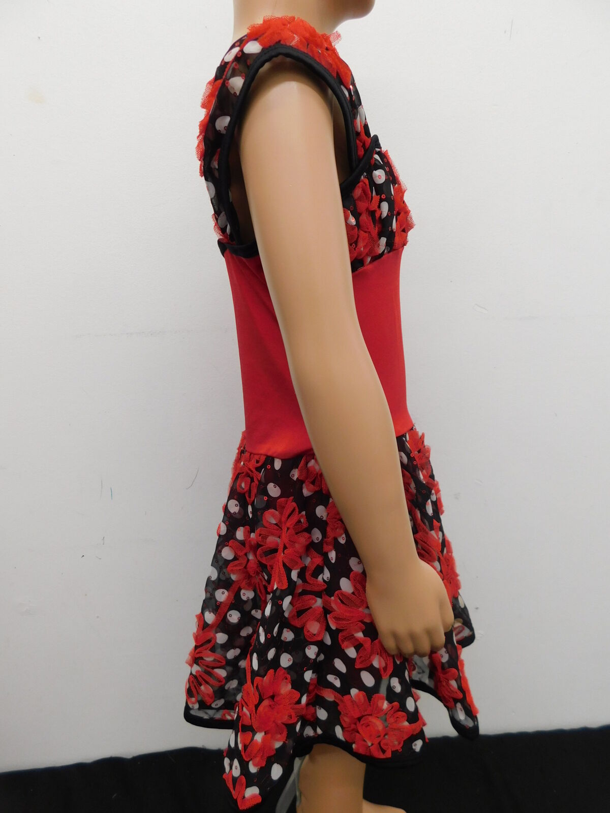 Pre-Owned Costume Curtain Call   Large Child Red Dress Jazz Musical  School Girl