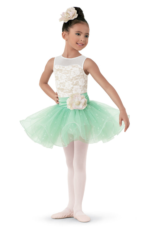 Pre-Owned Costume Weissman  9507 Intermediate Child Mint Green Tutu Dress Ballet Glitter