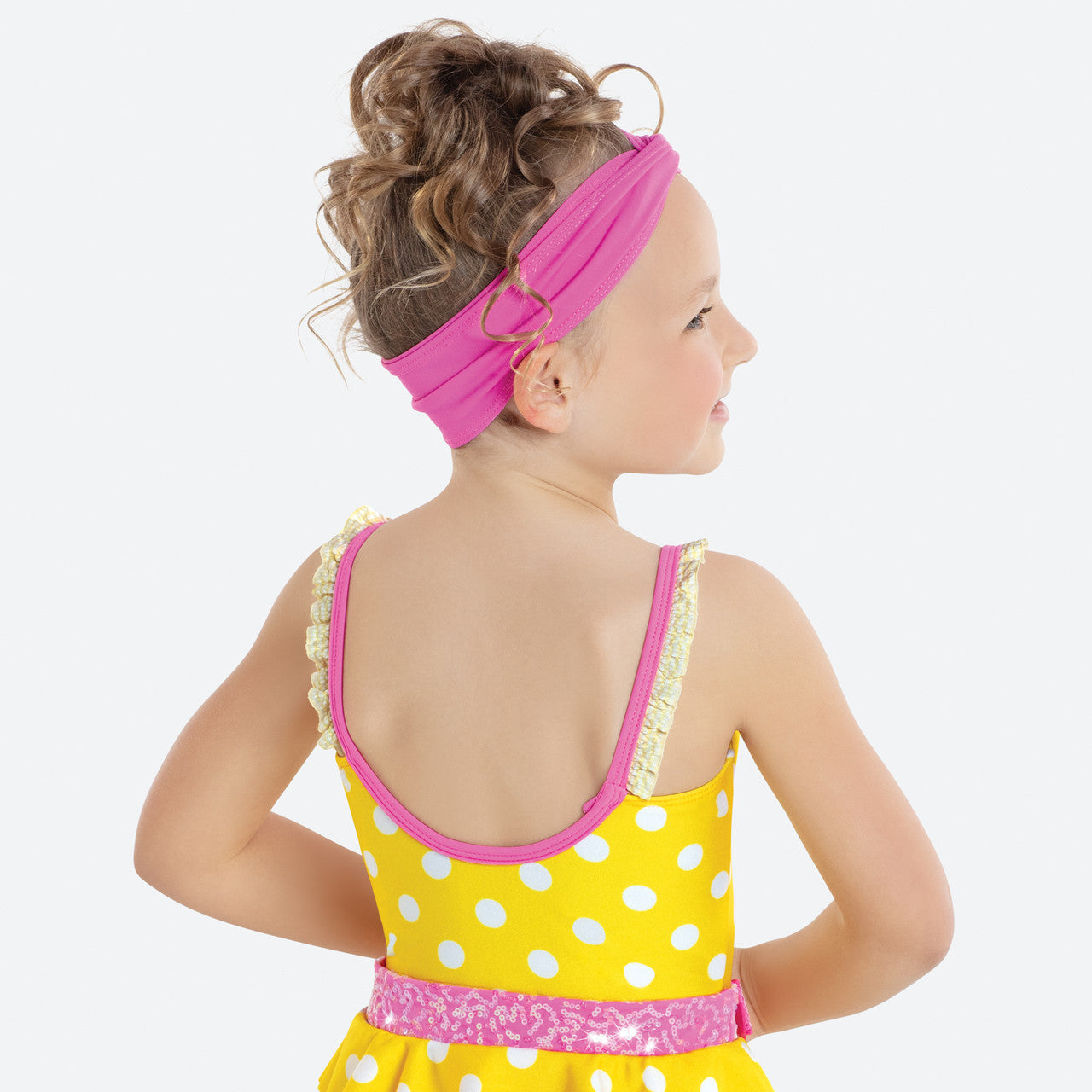 Pre-Owned Costume Revolution  RC16983 Medium Child Yellow Polka Dot Jazz Sequin Yellow Polka Dot Bikini