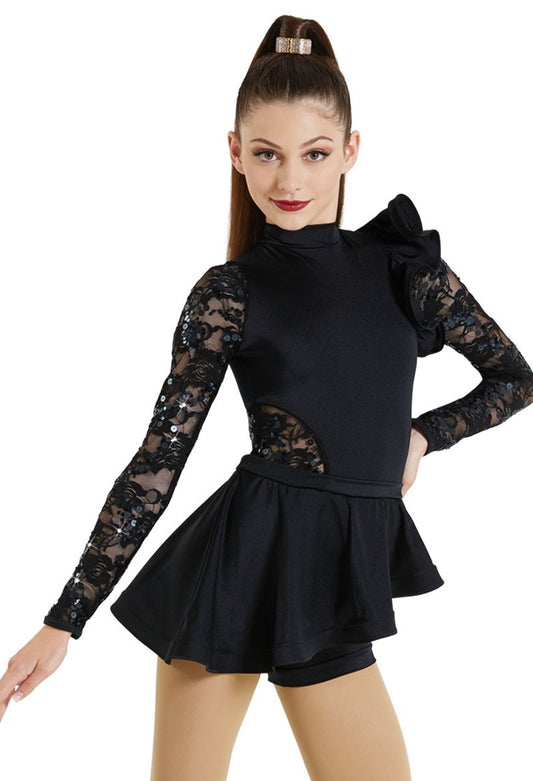 Pre-Owned Costume Weissman  11973 Small Adult Black Ruffles Jazz