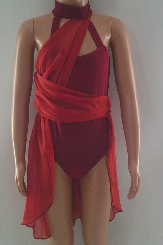 Pre-Owned Costume ieffiel   Small Child Orange Draping Lyrical
