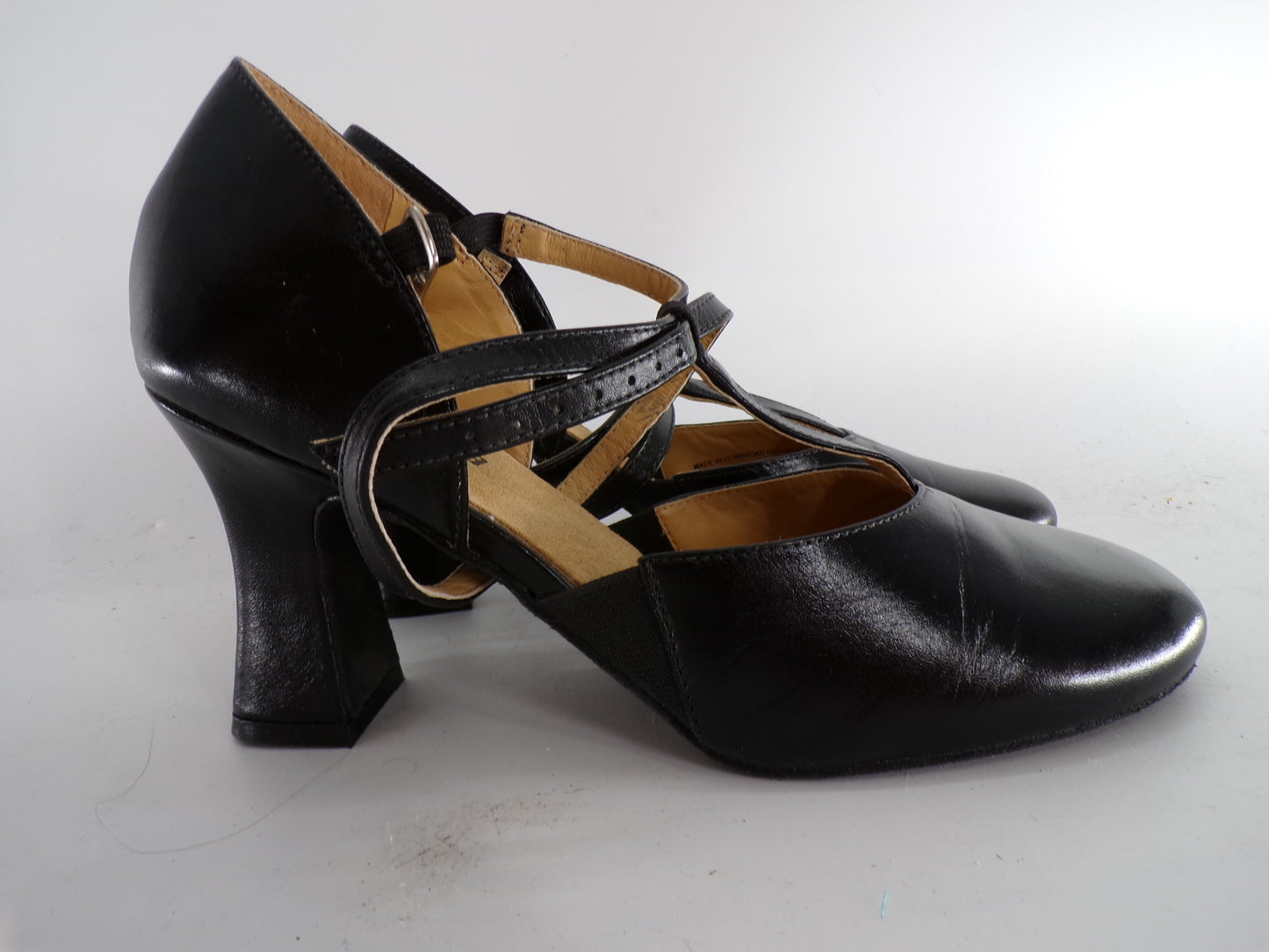Pre-Owned  Shoes So Danca Adult 10W Heel Leather Cross TStrap Suede