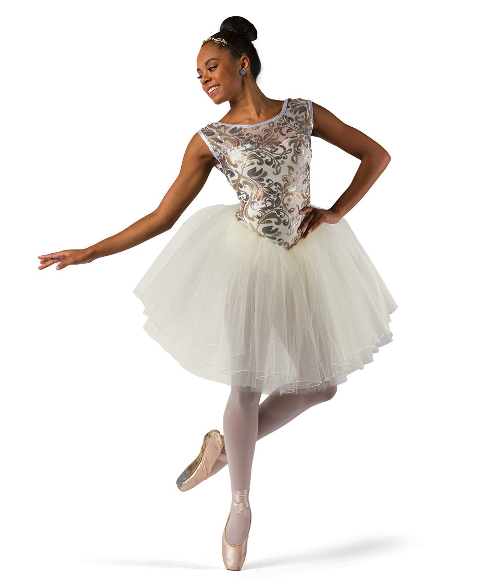 Pre-Owned Costume Wish Come True 2V2476 Medium Child Ivory Tutu Ballet Sequin