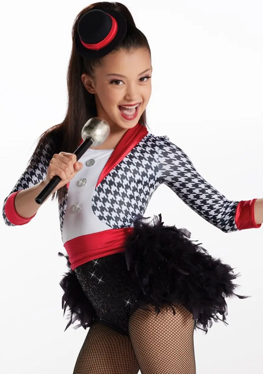 Pre-Owned Costume Weissman 15143 Int Child Red Tuxedo Feathers Tap Jazz Musical