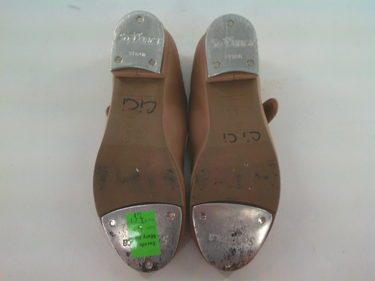 Pre-Owned Tap Shoes SoDanca Adult 5M Mary Jane Leather Loop Strap