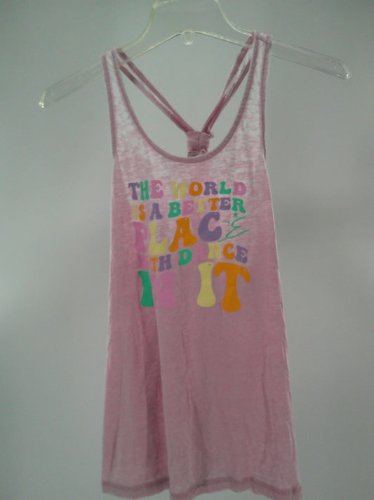 Pre-Owned Tank Top Graphic Tank   Small Adult Pink  Jazz Competition