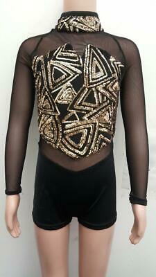Pre-Owned Costume Curtain Call E2308 Medium Child Gold Black Jazz