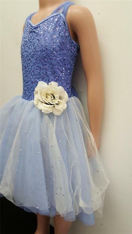 Pre-Owned Costume Weissman  10706 Medium Child Periwinkle Dress Ballet YAGP Sequin