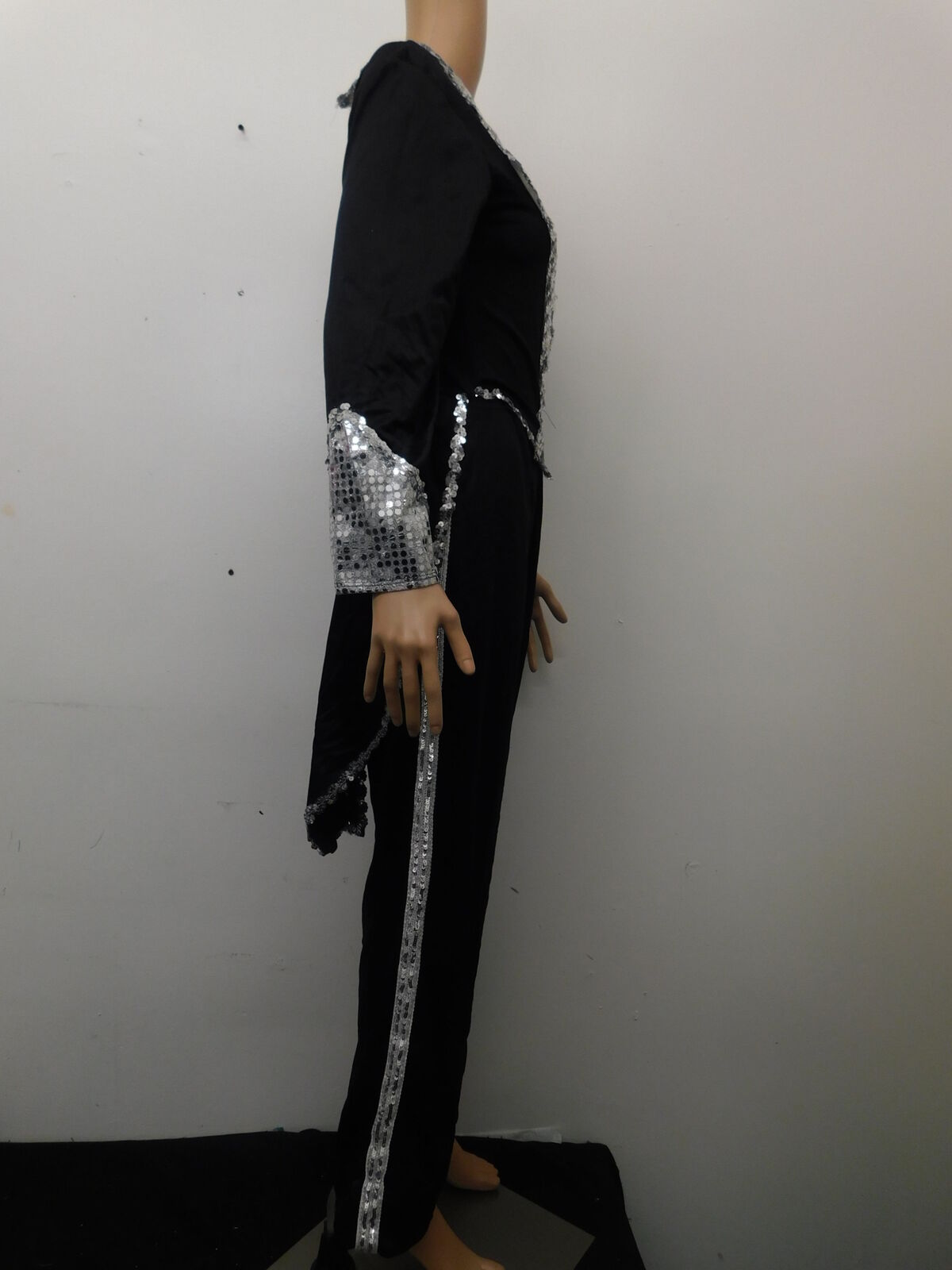 Pre-Owned Costume Unbranded   Medium Adult Black Tuxedo Jazz Sequin Gangster