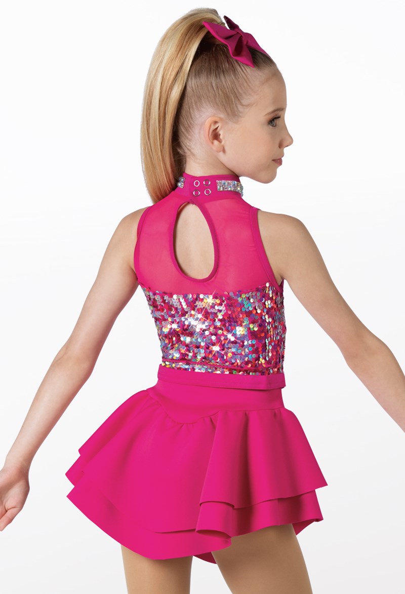 Pre-Owned Costume Weissman  14160 6x-& Child Pink Dress Jazz Sequin