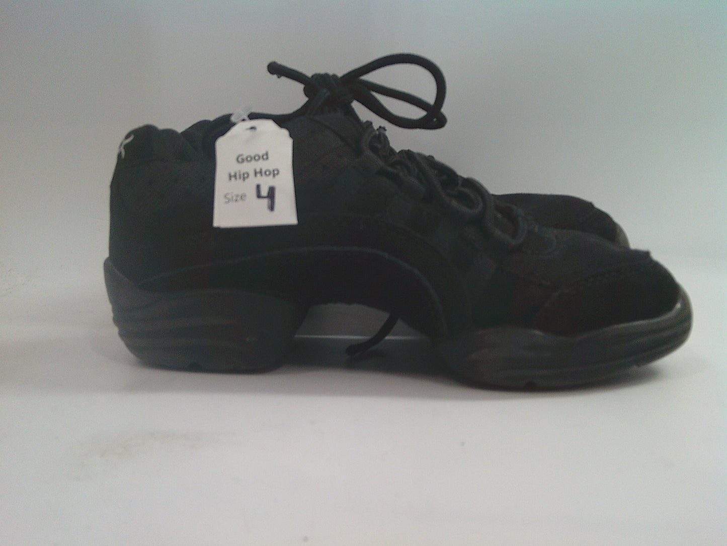 Pre-Owned Hip Hop Shoes Capezio Youth 4M Sneakers Leather Lace Up Split Sole