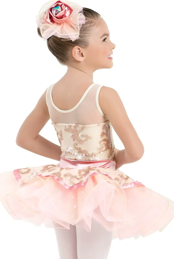 Pre-Owned Costume Weissman  10798 Intermediate Child Ivory Tutu Dress Ballet Sequin