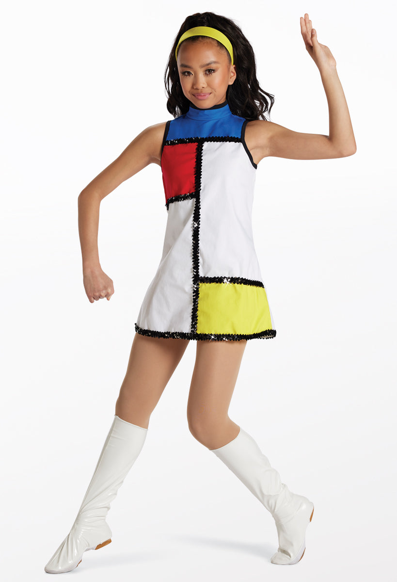 Pre-Owned Costume Weissman 10296 Intermediate Child White Dress Jazz Sequin Mod