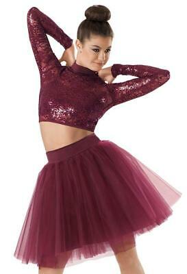 Pre-Owned Lace Top Weissman  7785 Medium Adult Burgundy  Contemporary Jazz