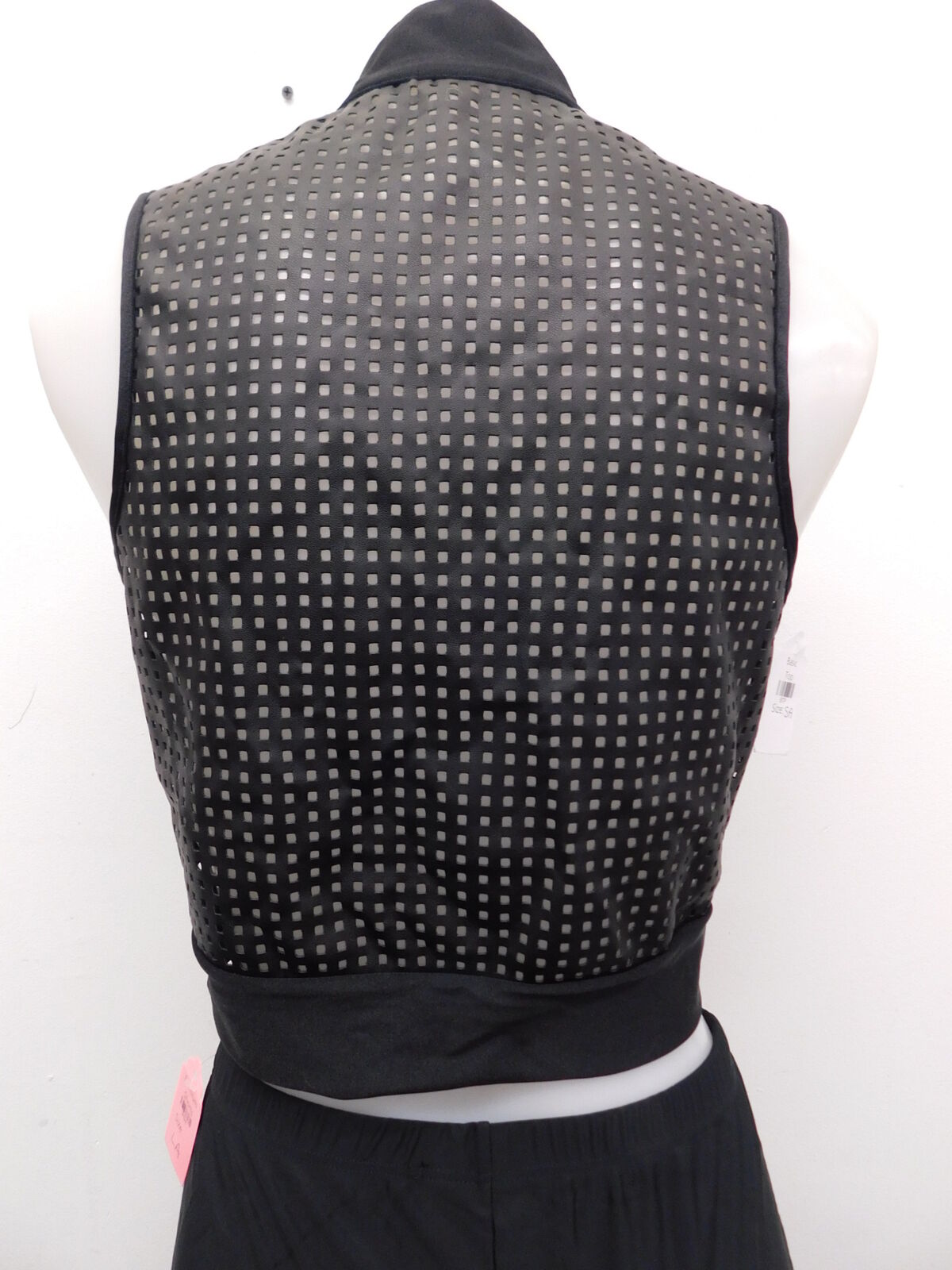 Pre-Owned Vest Pleather Mesh Small Adult Curtain Call J5162 Black Costume Hip Hop