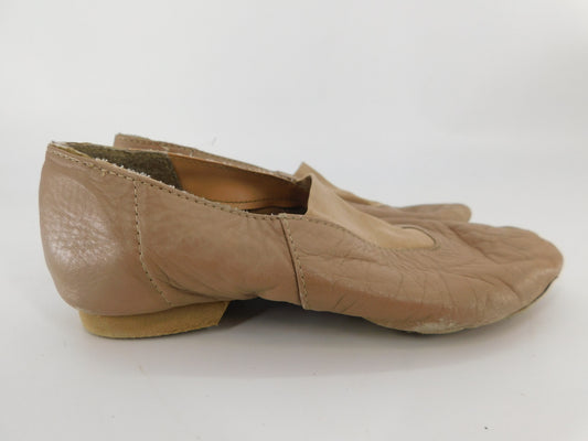 Pre-Owned Jazz Shoes Dancing Fair Big Kid 1M Top Elastic Leather Slip On