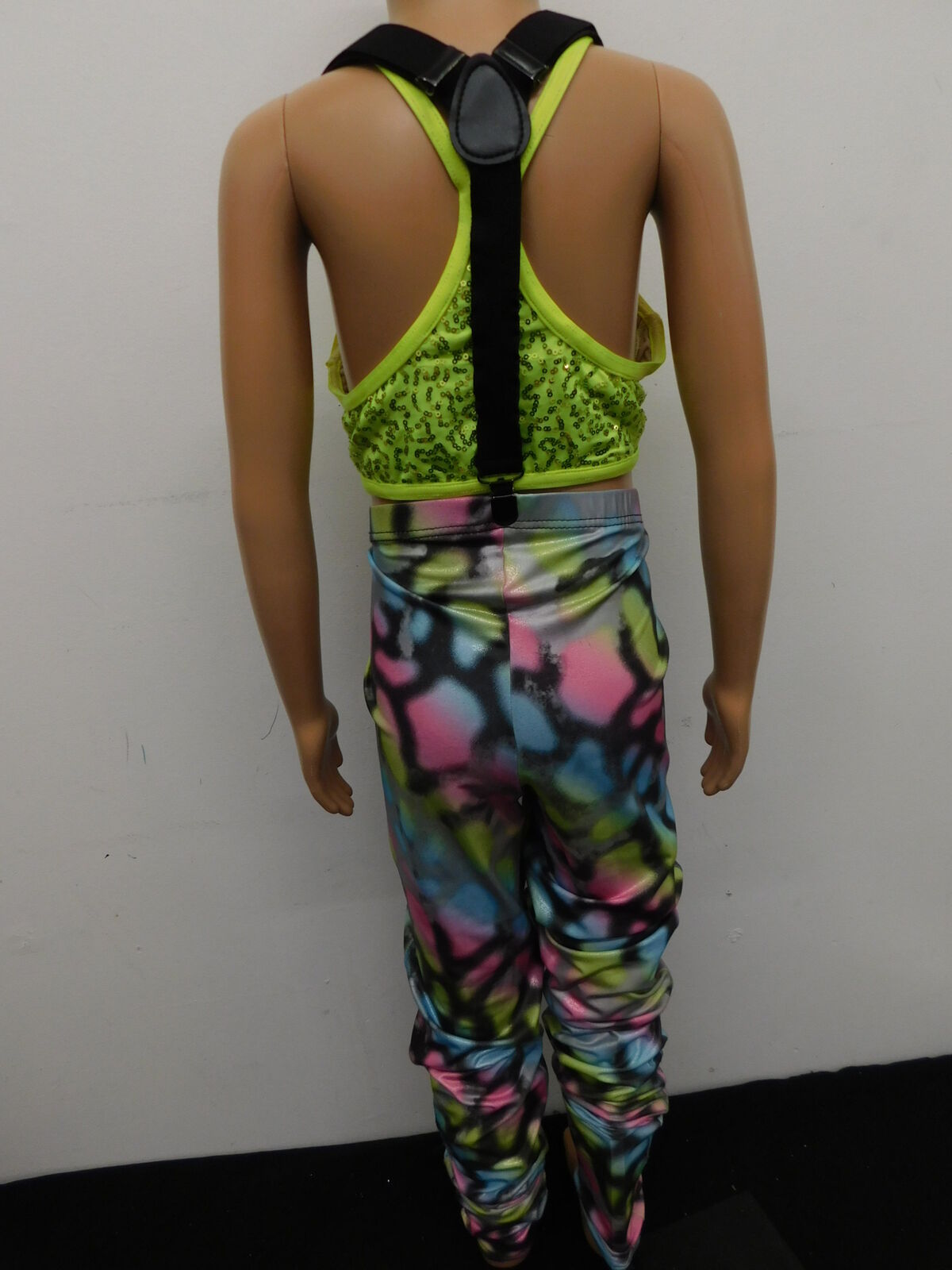 Pre-Owned Costume Weissman  7998 Large Child Colorful 2pc Jazz Hip Hop Tap Sequin