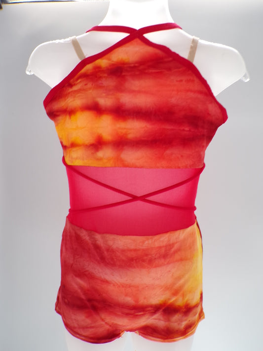 Pre-Owned Costume Curtain Call  E2919 Large Child Red  Jazz