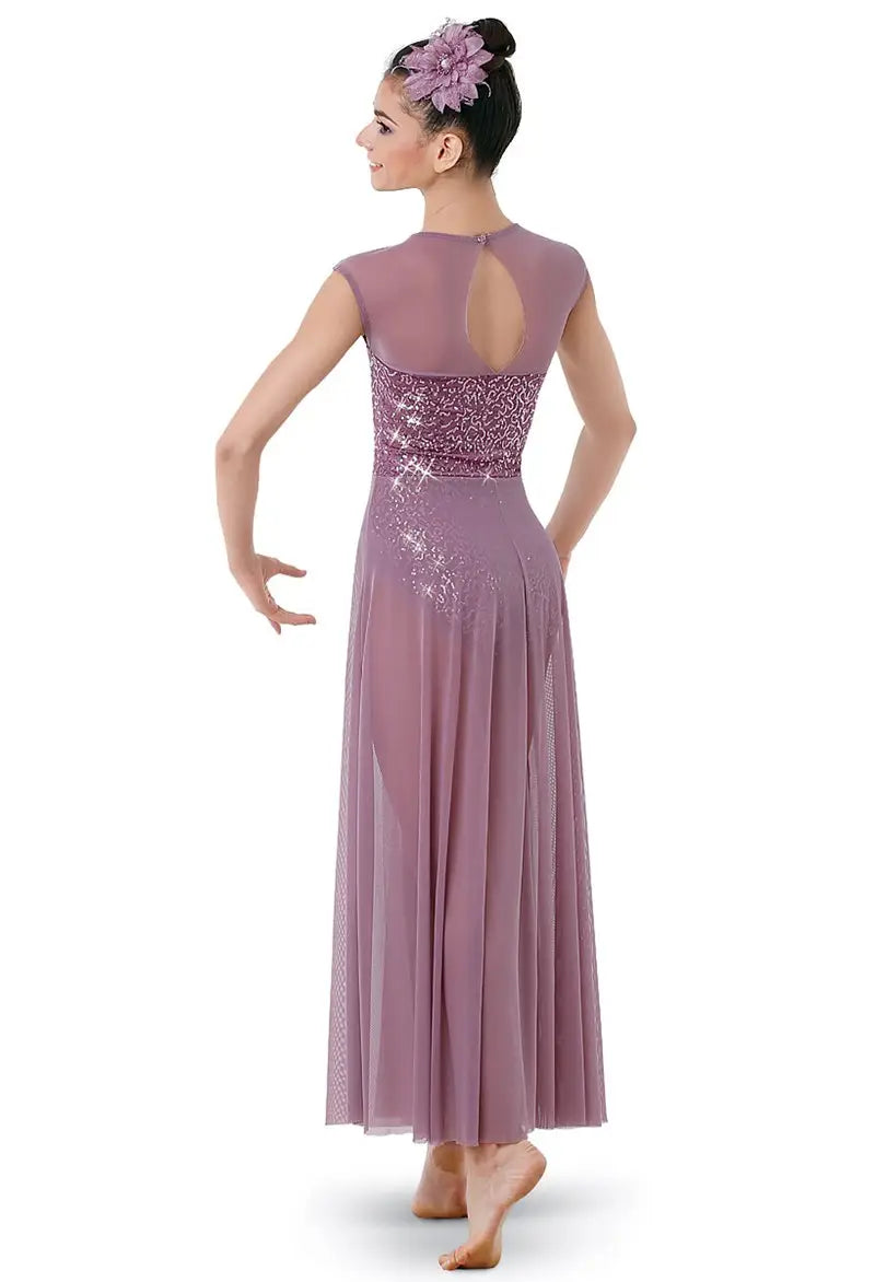 Pre-Owned Costume Lyrical XXL Adult Blue Weissman Dress Sequin Contemporary Ballet