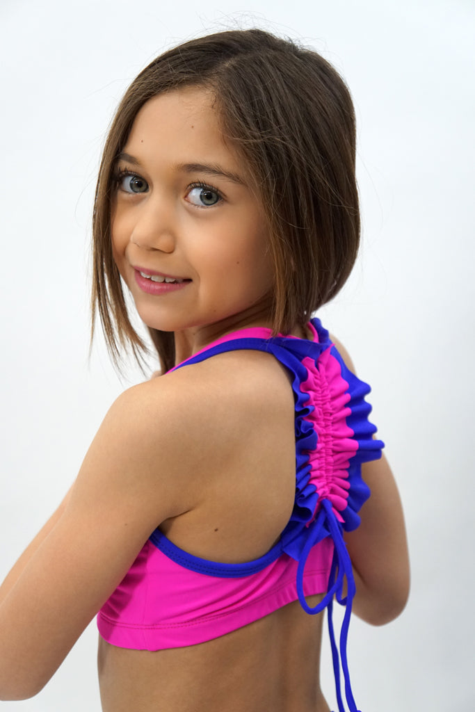 Pre-Owned Crop TopTrendy Trends Large Child Pink Purple Ruched Jazz Contemporary